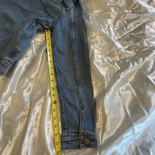 Chaqueta de camionero de jean Levi's para hombre S azul clásico motociclista en buen estado - Imagen 11 de 16
