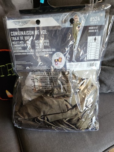 Official Maverick Flight Costume for Women, Top Gun Olive Green, Large 10-12 - Picture 2 of 2