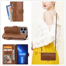 Leather Wallet Phone Case For iPhone Samsung Huawei OPPO Google Xiaomi POCO Sony