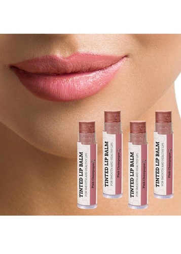 Bálsamo labial tintado de Earth’s Daughter - Paquete de 4 colores rosa champán - cera de abejas, - Imagen 3 de 7