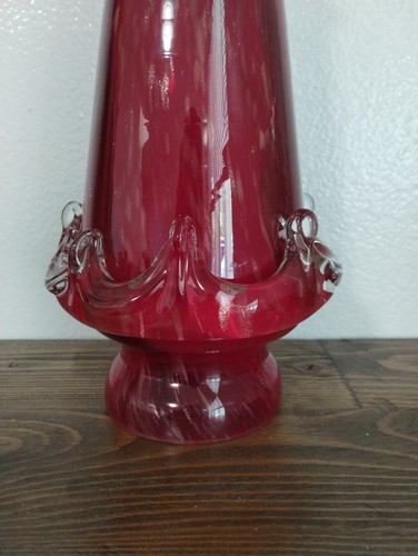 "Árbol de Navidad de cristal de Murano vintage 23"" rojo Italia como nuevo" - Imagen 4 de 6