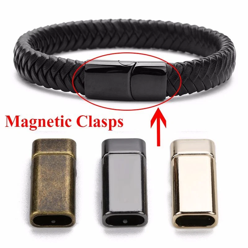 Magnetic Clasps Bracelets Connector End Clasp Flat Leather Cord Buckle 1-10Pcs - Image 3 of 4
