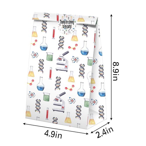 Science Party Favors Candy Bags with Stickers - Science Goodie Gift Treat Bag... - Picture 2 of 5
