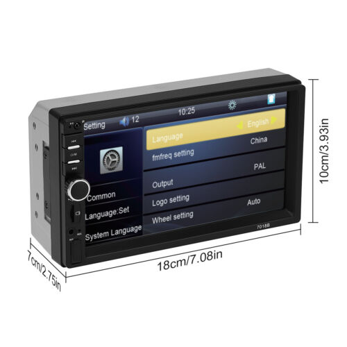 7" Double 2 Din Car MP5 Player Bluetooth Touch Screen Stereo Radio Audio Mrrior - Picture 18 of 18