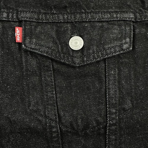 Levis Men's Denim Trucker Jacket Biker Rocker Jean  - "IRREGULAR" - Black - L - Picture 13 of 22