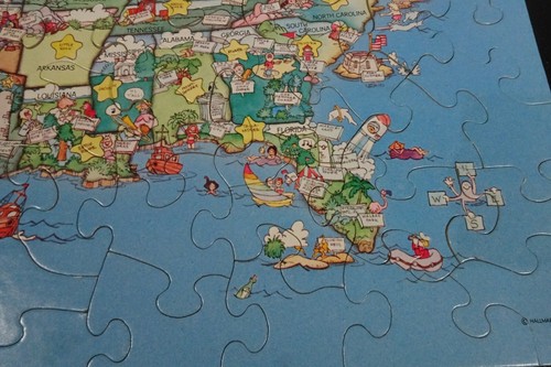 Vtg Springbok Puzzle Fifty Fabulous Fun-Filled States / Complete 100 pcs 13x18 - Picture 6 of 12