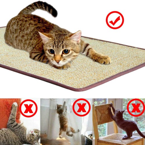 Pet Kitten Scratch Pad Natural Sisal Wall Scratching Mat Hanging Post Board - Picture 9 of 12