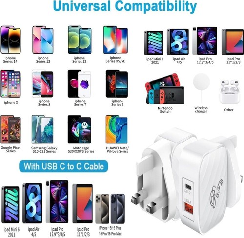 Cargador Adaptador Rápido De 45W USB-C PD Para iPhone 15 14 13 12 Pro Max - Imagen 6 de 25
