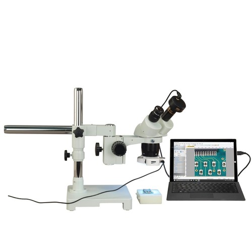 Binoculares 10X-30X estéreo de una sola barra microscopio con anillo de luz LED 144 - Imagen 4 de 8