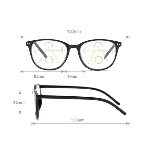 Occhiali da Lettura Per Donna Uomo Multifocali Anti Luce Blu Transizione Fotocromatici - Foto 5 di 26