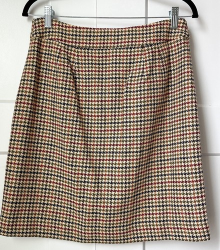 NWT! Talbots A-Line Plaid Button Front Wool Blend Knee Length Skirt Size: 6 - Picture 4 of 8