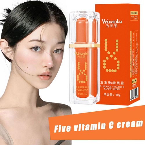 Five Vitamin C Cream Tone-up Cream Brightening Dull Facial Skin Creams UK C8M7 - Picture 2 of 14