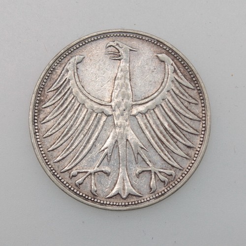 5 Deutsche Mark 1951 F - 5 DM - 625/1000 Silber - Silberadler - s/ss - Bild 2 von 2