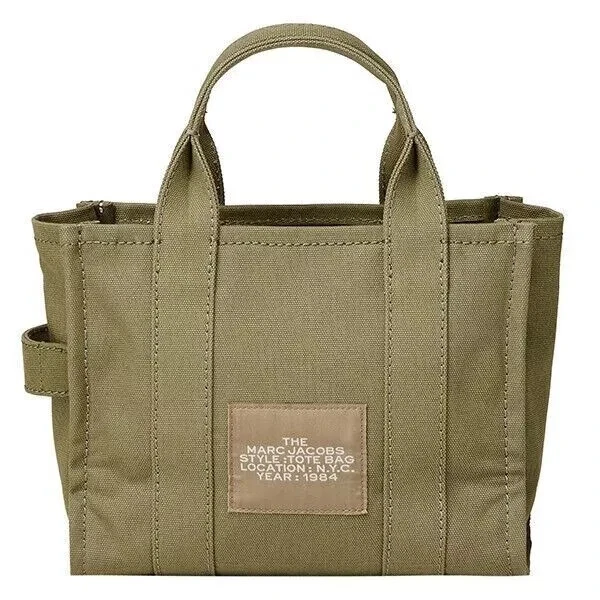 Marc Jacobs X1610 Khaki Traveler Cotton Tote Shoulder Bag Size 13x10x5 in - Image 2 of 4