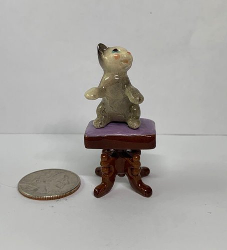 Menge oder 4 Vintage Hagen Renaker braun aufrecht Miowsic Klavier Katze Blume Aufkleber Bank - Bild 8 von 24