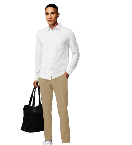 Pantalones elásticos Fabletics The Only para hombre 29x34 caqui moderno calce clásico nuevos con etiquetas - Imagen 1 de 7