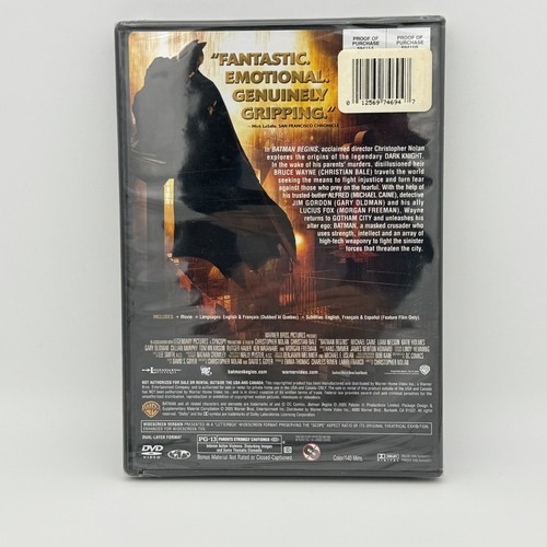 Batman Begins (Single-Disc Widescreen Edition) DVD New Sealed - Imagen 2 de 3