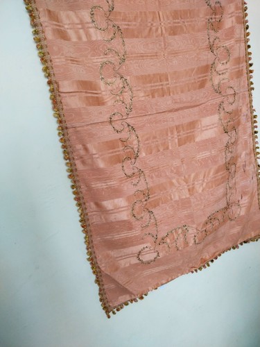 Vintage tolle französische Stickerei Seide Textil Blumen Brokat Panel Artikel631 - Bild 3 von 11