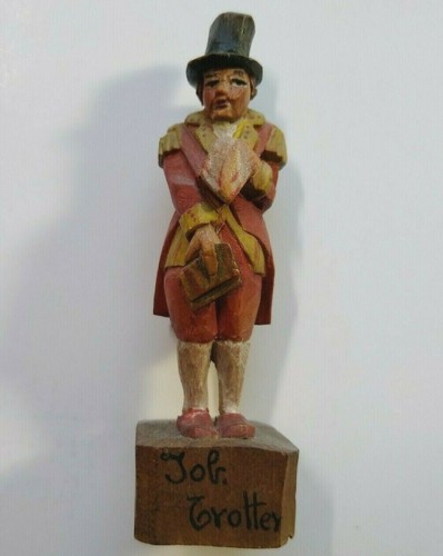 Charles Dickens ANRI Job Trotter Vintage Hand Carved Wood Figurine 1920s Italy - Picture 2 of 9