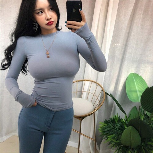 Sexy camiseta delgada de verano para mujer ropa ajustada informal manga larga - Imagen 20 de 29