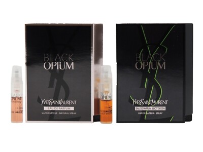YSL YVES SAINT LAURENT BLACK OPIUM EDP ILLICIT GREEN EDP 1.2ml SAMPLES TRY BOTH