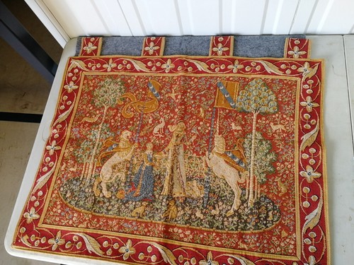 Woven wall Hanging Tapestry La Dame a La Licorne The Lady and the Unicorn Cluny - Picture 11 of 12