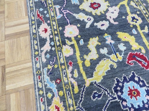 2'10 x 7'10 Runner Hand Knotted Gray Turkish Knotted Oushak Oriental Rug G8587 - Picture 5 of 10