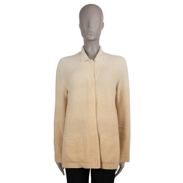 72121 authentische LORO PIANA creme bis beige Kaschmir Seide Strickjacke Pullover 40 S