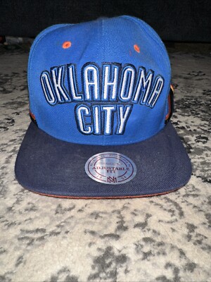 OKC Oklahoma City Thunder Mitchell & Ness NBA Basketball Adjustable Snapback Cap