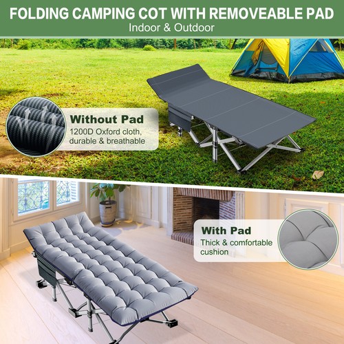 1/2PCS Portable Folding Camping Cots Outdoor Travel Sleeping Cot Heavy Duty Cots - 第 3/17 張圖片