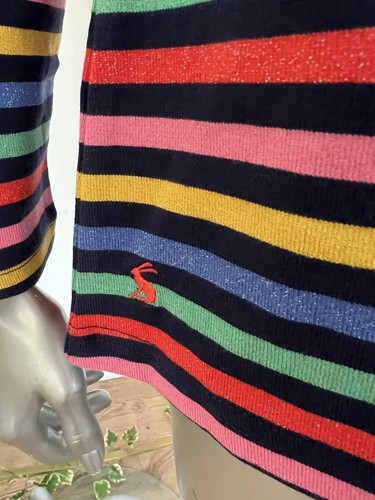 JOULES Harbour Luxe Top Size 8 10 12 14 16 18 & 24 Navy Multi Stripe Cotton NEW - Picture 13 of 18