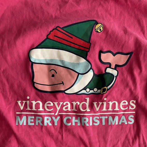 Vineyard Vines T-Shirt Girls L 14 Pink Elf Whale Graphic Christmas Long Sleeve - Picture 4 of 7