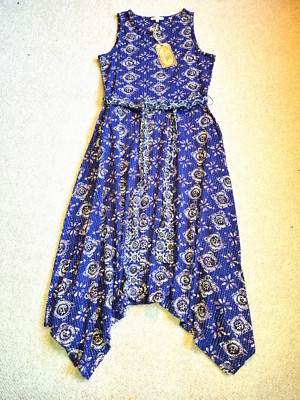 NWT Womens Dress-FAT FACE-blue/purple ''Rosa Tile Patch Geo Dress'' BOHO maxi-4