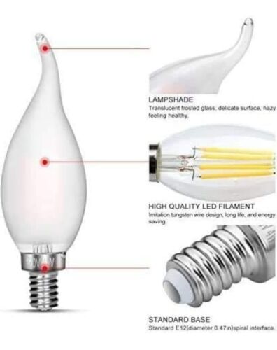 Candelabra Bulb 40W Equivalent 450LM 4000K Daylight White E12 Base... - Picture 6 of 8
