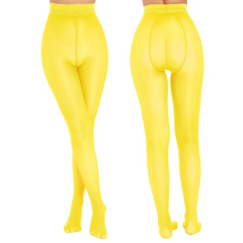 Sexy glänzende transparente Damen Strümpfe Strumpfhose Blumen Spitze Bund Pantyhose - Bild 75 von 103