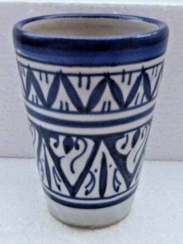 TRADITIONAL HAND PAINTED CERAMIC TOOTH BRUSH BEAKER * FES POTTERY * RUSTIC - Picture 3 of 30