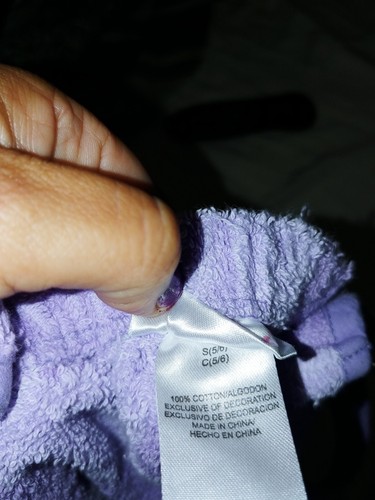 Pampered Princess Girls Sz. 5/6 Purple terrycloth Swim Cover Up. Cute - Picture 3 of 8