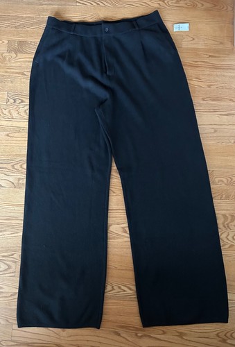 Gap Pants Women XL Tall Black Trouser Wide Leg Poly/Cotton/Nylon Blend NWT Zip - Afbeelding 3 van 5