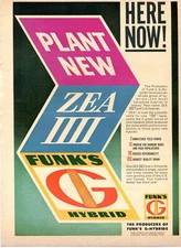 1967 Print Ad of Funk's G Hybrid ZEA IIII Corn Seed
