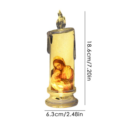 LED Prayer Flameless Candles, Jesus Saints Religious Decoration for Desk Home - Picture 8 of 15