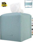 Tissue Box Cover 5X5X5' Pu Leather Tissue Holder Square Tissue Cube Box Organiz