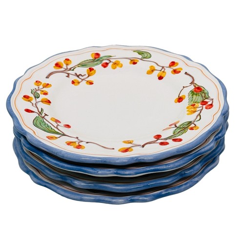 Mariposa Jilly Walsh Hand Painted Bittersweet Plates Made in Italy Set of 4 - Picture 17 of 22