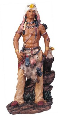 Native American Large Indian Warrior Family Winter Migration Figurine Sculpture