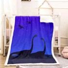 White Moonlight Dark Night Animal 3D Warm Plush Fleece Blanket Picnic Sofa Couch