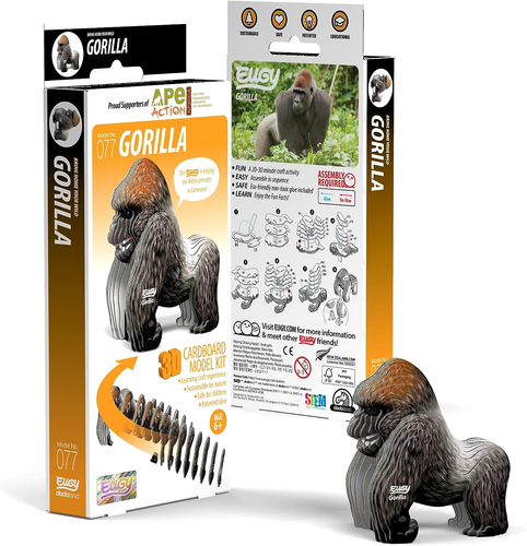 EUGY 077 Gorilla Eco-Friendly 3D Paper Craft Puzzle - Picture 4 of 12