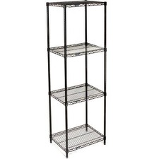 Nexel Adjustable Wire Shelving Unit, 4 Tier, NSF Listed Commercial Storage Rack,