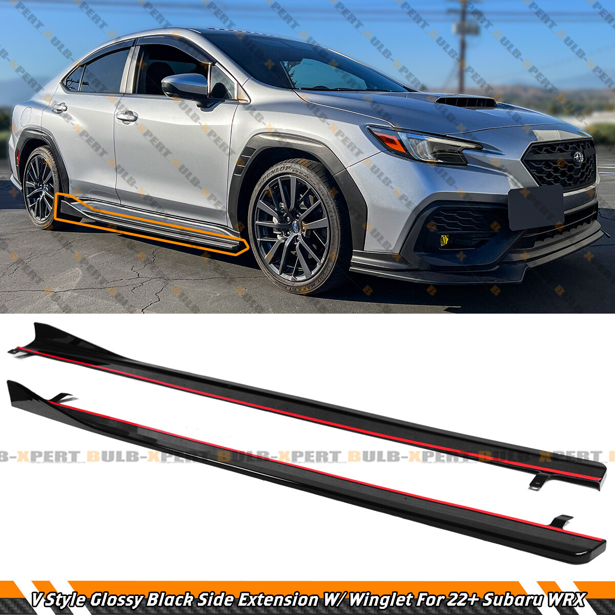 For 2022-2025 Subaru WRX VB JDM V Style Winglet Gloss Black