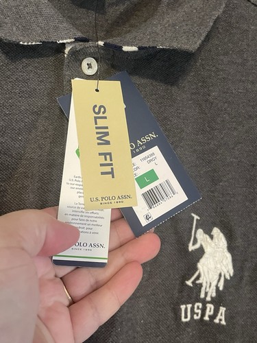US Polo Assn, Gray Short Sleeve Polo, Size L, NWT - Picture 6 of 6