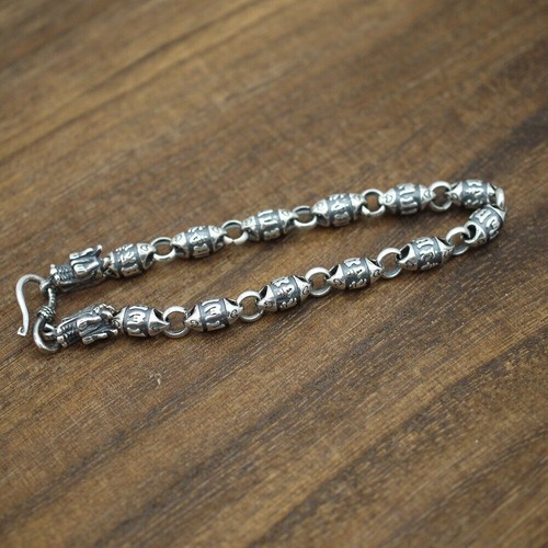 925 Sterling Silber Armband Herren Buddhist Mantra Männer Damen A2271 -21cm - Bild 8 von 10