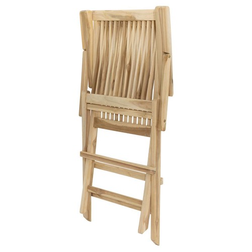 DIVERO Gartenstuhl Stuhl Holz Teak Holzstuhl Teakstuhl natur klappbar massiv - Bild 4 von 5